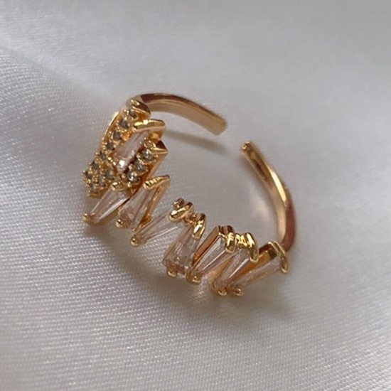 Vergoldeter Zirkon Stein Ring