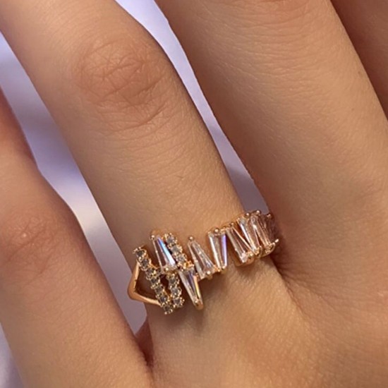 Vergoldeter Zirkon Stein Ring