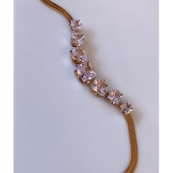 Mry Vergoldetes Stahl Zirkon Stein Geschwärztes Armband Mry Vergoldetes Stahl Zirkon Stein Geschwärztes Armband