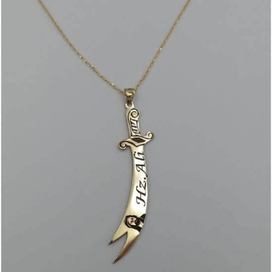 Zulfukar Silber Gold Farbe Halskette