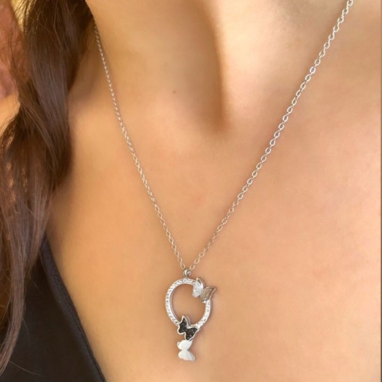 Mry Vergoldeter Stahl Schmetterling Detaillierte Halskette  