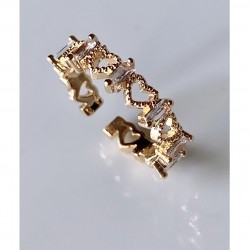 Mry Vergoldeter Zirkon Stein Herz Detaillierter Ring