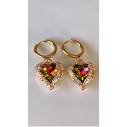 Mry vergoldet Zirkon Stein Herz Ohrringe 