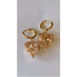 Mry vergoldet Zirkon Stein Herz Ohrringe 