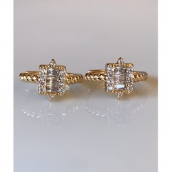 Mry-Vergoldete Zirkon Baguette Stein Ohrringe 