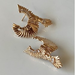 Mry - Vergoldete Zirkon Stein Engelsflügel Ohrringe