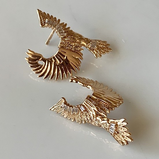 Mry - Vergoldete Zirkon Stein Engelsflügel Ohrringe Mry - Vergoldete Zirkon Stein Engelsflügel Ohrringe