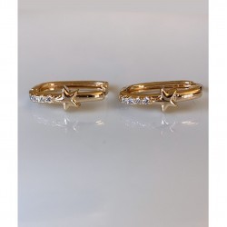 Mry -Vergoldete Zirkon Stein Stern Detaillierte Ohrringe