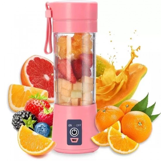 Rosa - Tragbarer Mixer / Mixer für Smoothies und Shakes, Fruchtsäfte (380ml)