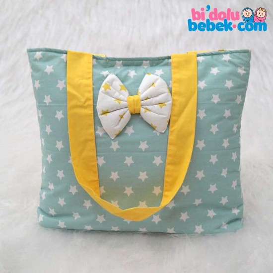 Grüner Stern gemusterte Babytasche Grüner Stern gemusterte Babytasche