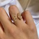 Mry 14 K Gold plattiert Zirkon Stein einstellbar Schmetterling Ring